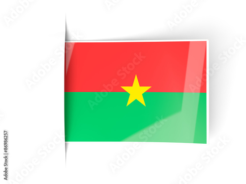 Free Download Square label with flag of burkina faso - GFXLoad