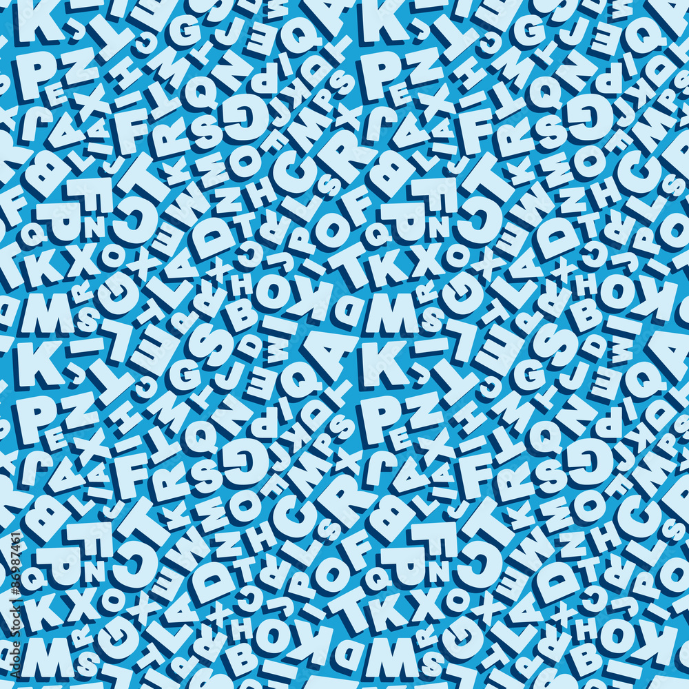 Vector illustration of seamless pattern with letters.
