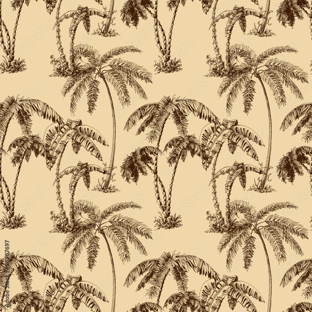 Palm trees seamless pattern