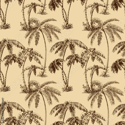 Palm trees seamless pattern