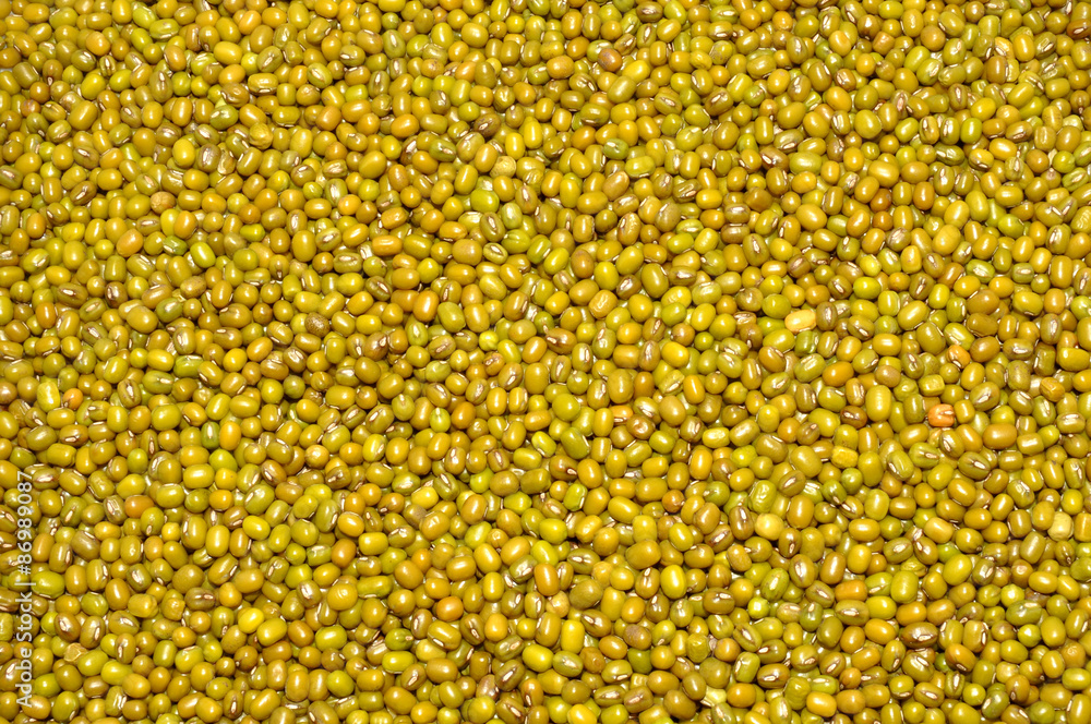 Uncooked dried mung beans health food background