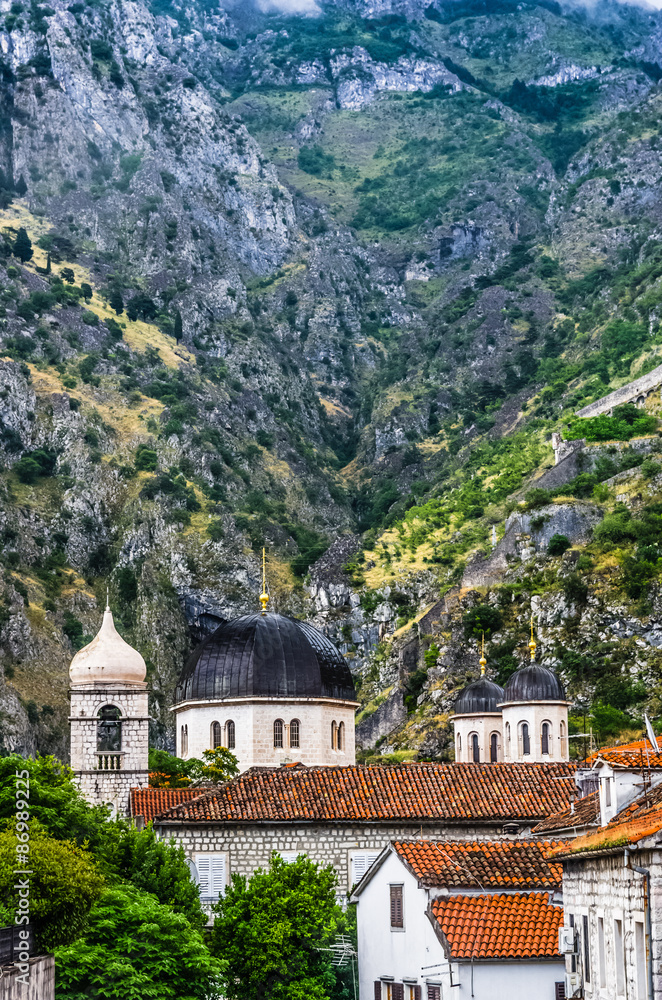 View on Church in Kotor fortress