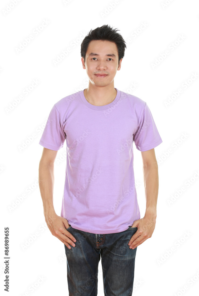 man with blank t-shirt man with blank t-shirt