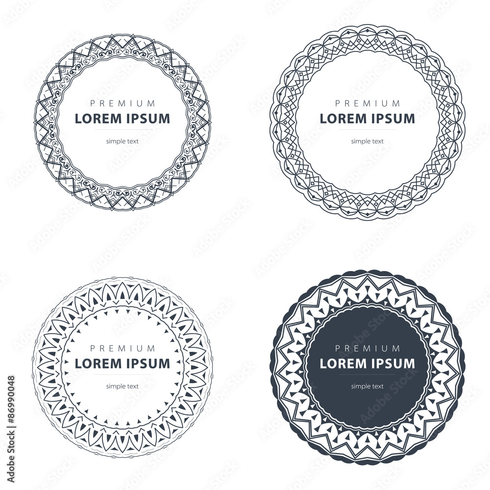 Vector set outline emblems and badges - abstract hipster logo templates Vector set outline emblems and badges - abstract hipster logo templates