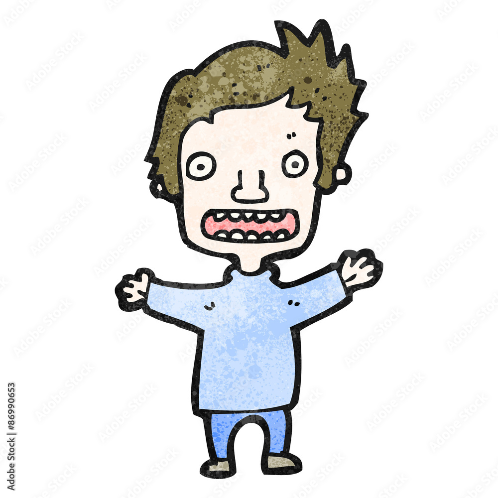 Fototapeta premium cartoon worried boy