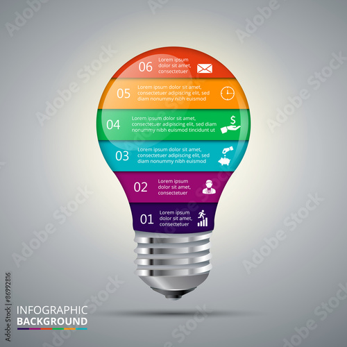 Vector lightbulb for infographic. 