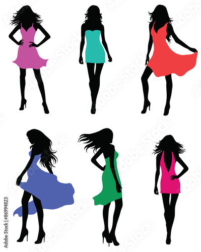 Set of fashion models.