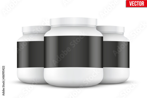 Mockup Background of Sport Nutrition Container. Whey Protein and Gainer.