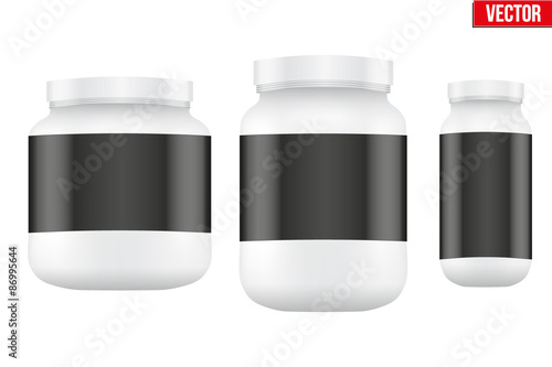 Mockup Sport Nutrition Container. Whey Protein and Gainer.
