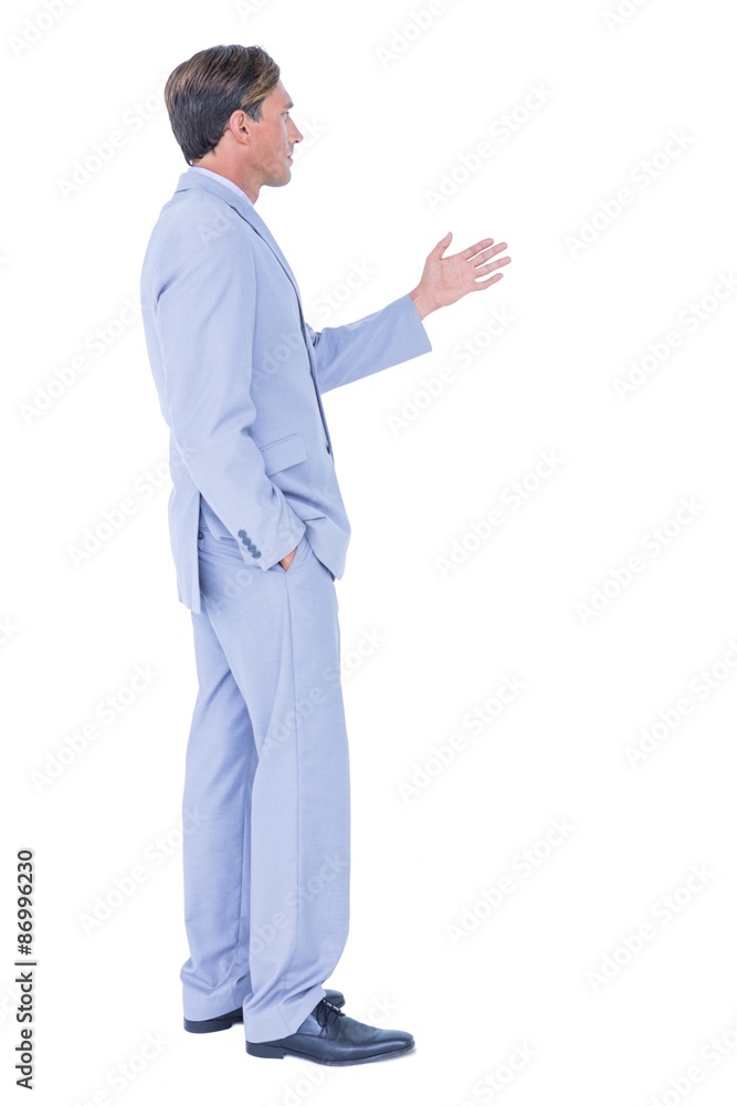 Handsome businessman gesturing with hands Handsome businessman gesturing with hands