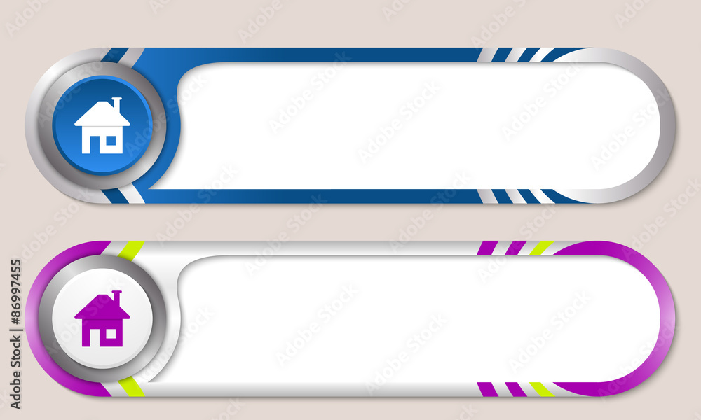 Vector buttons for your text and home symbol Vector buttons for your text and home symbol