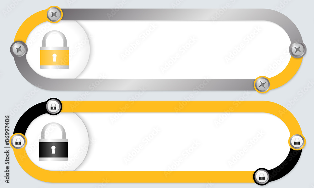 Two abstract frames for your text and padlock Two abstract frames for your text and padlock