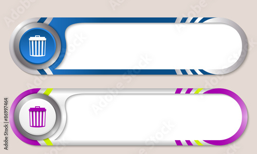 Vector buttons for your text and trashcan