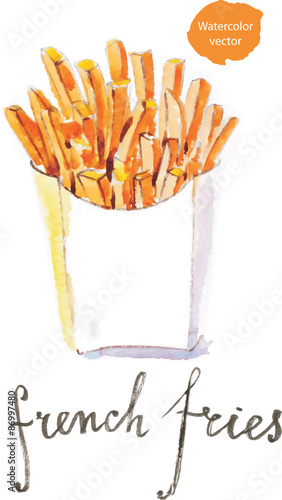Watercolor french fries