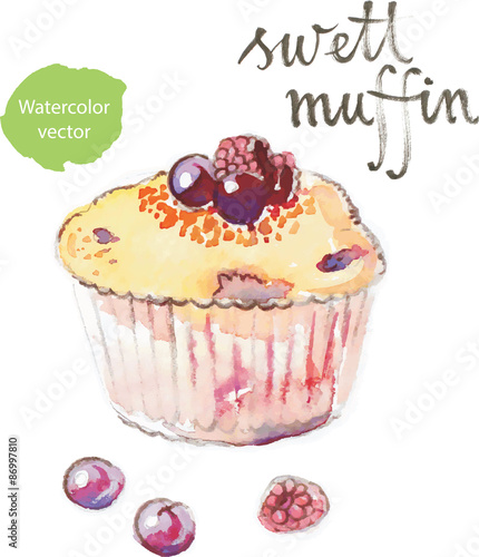Watercolor muffin