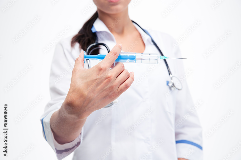 Woman holding syringe Woman holding syringe