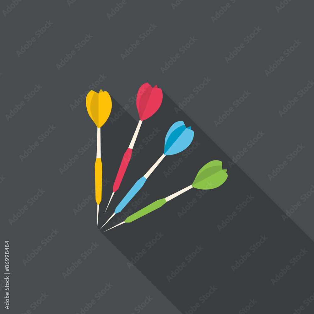 Vector darts flat design with long shadow. Vector darts flat design with long shadow.