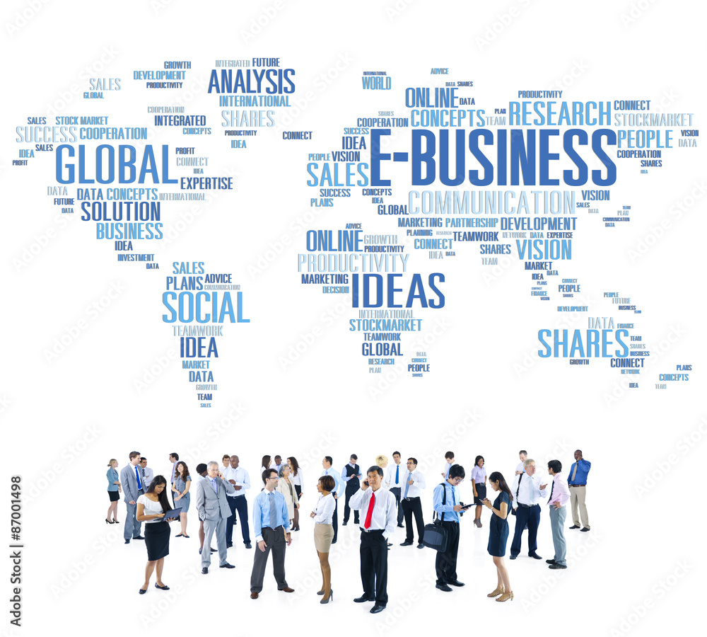 E-Business Global Business Commerce Online World Concept E-Business Global Business Commerce Online World Concept