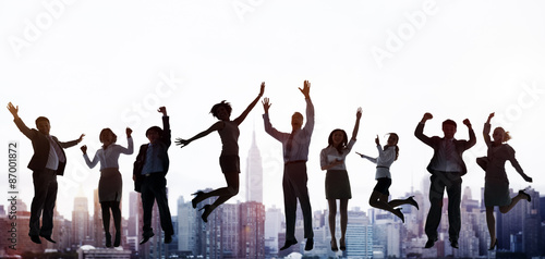 Papier peint Business People Success Excitement Victory Achievement Concept