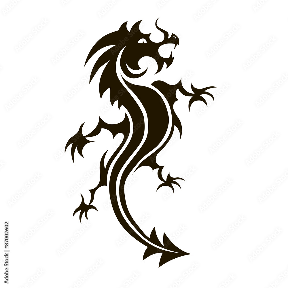 Stencil black dragon Stencil black dragon