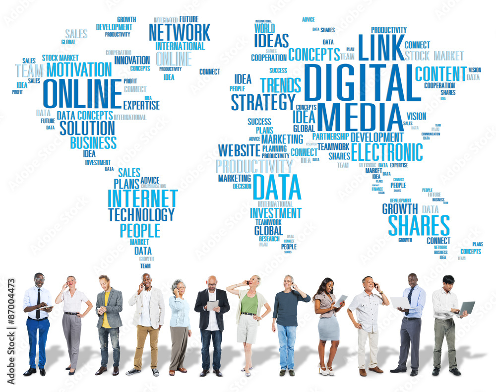 Digital Media Connecting Content Network Technology Concept Digital Media Connecting Content Network Technology Concept