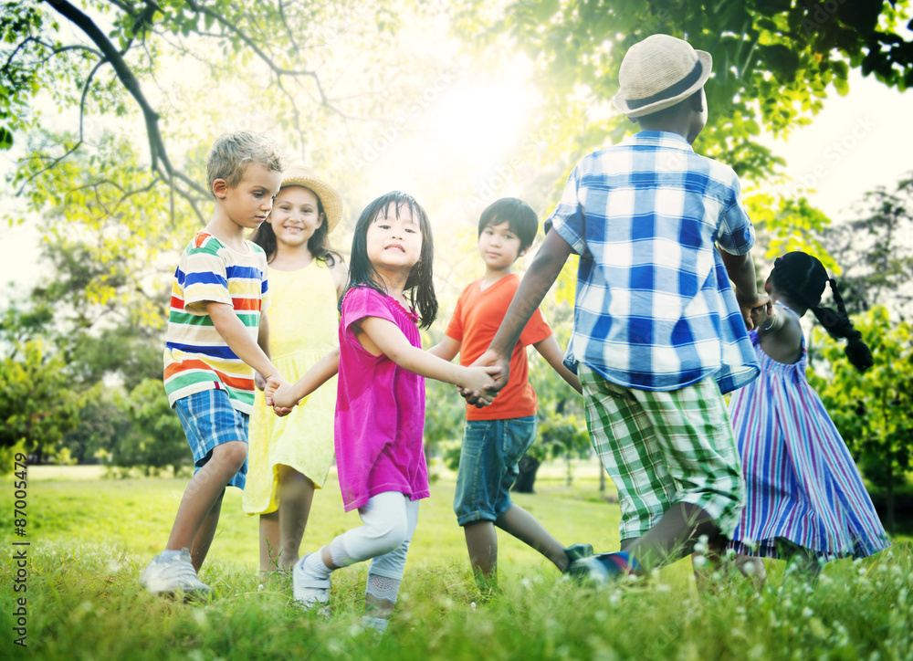Children Friendship Togetherness Game Happiness Concept Children Friendship Togetherness Game Happiness Concept