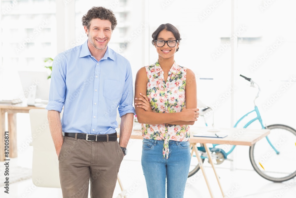 Happy business team standing in a line Happy business team standing in a line