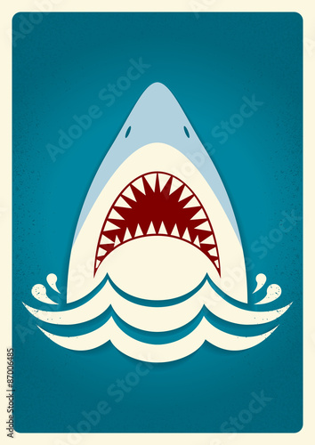 Shark jaws.Vector background illustration