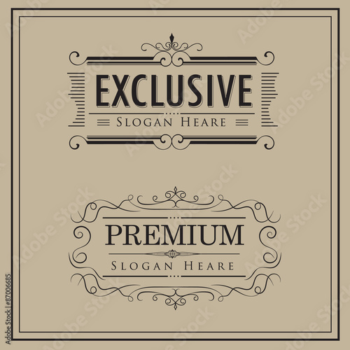 Luxury logos template vintage calligraphy elegant