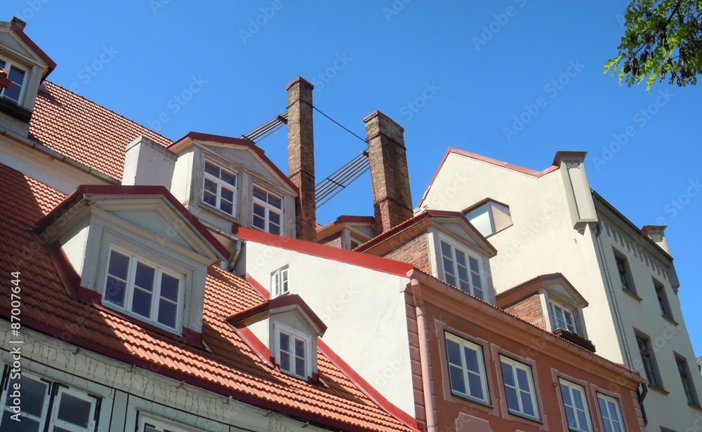 Red roofs of Riga, Latvia 