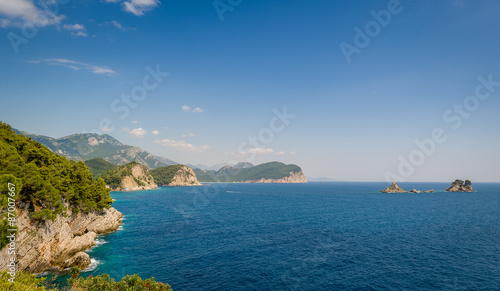 Montenegro sea landscape with islands