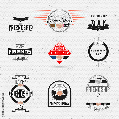 Friendship day badges logos and labels for any use