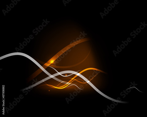 Orange dynamic wave in dark space