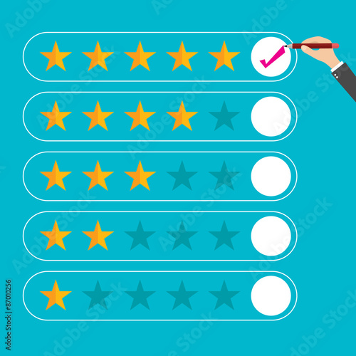 Flat design customer review, vector