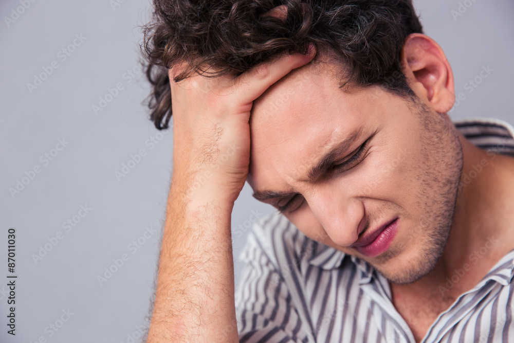 Portrait of a stressed casual man Portrait of a stressed casual man