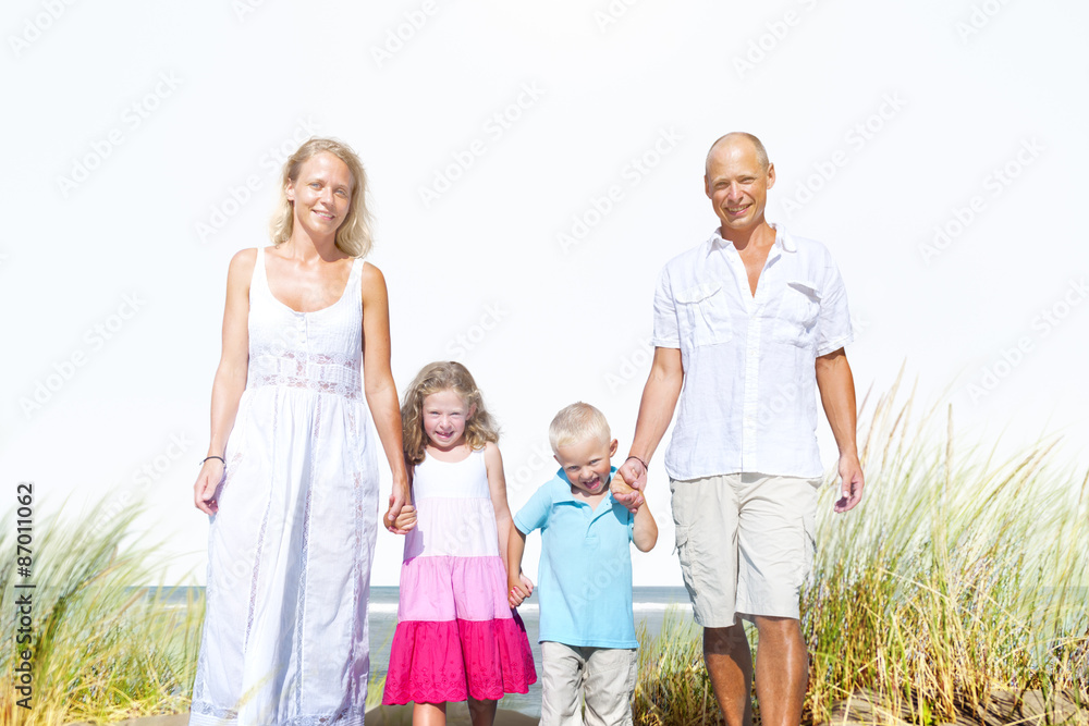Family Walking Playful Vacation Travel Holiday Concept Family Walking Playful Vacation Travel Holiday Concept