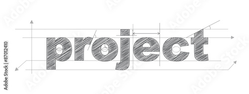 PROJECT Technical Lettering Vector Icon