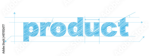 "PRODUCT" Vector Technical Lettering Icon
