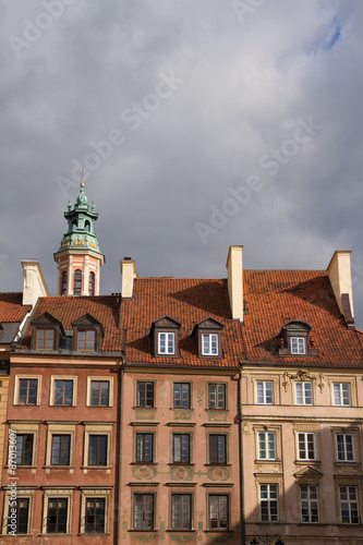 Warsaw historic main square facades