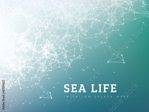 Sea wave by dot and line connection. 