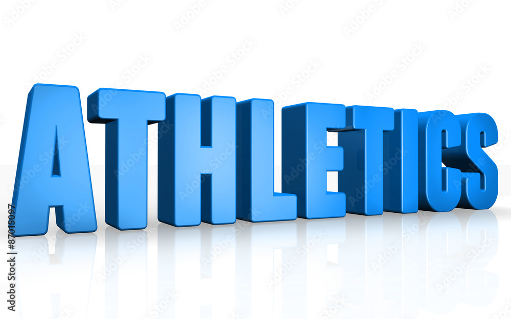 3D athletics text on white background 3D athletics text on white background