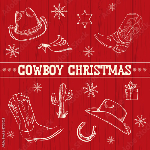 American Red Christmas background with text.