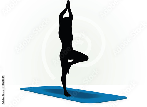 Yoga pose isolated on white background