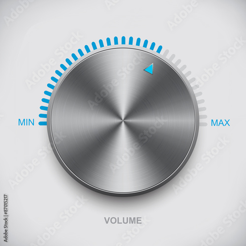 Metal volume button (steel, chrome), blue scale.