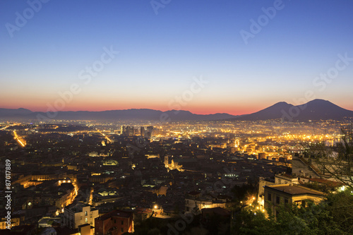 Naples with Mount Vesuvius in the background