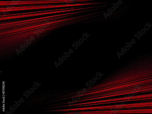 Abstract red lines on black background