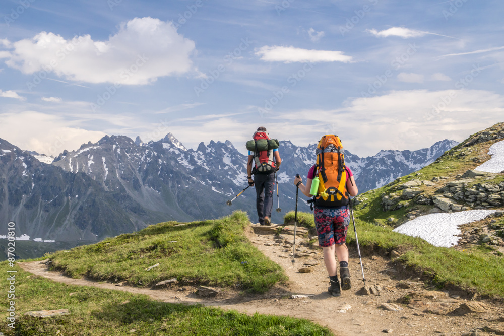 Fototapeta premium Wanderung in den Alpen