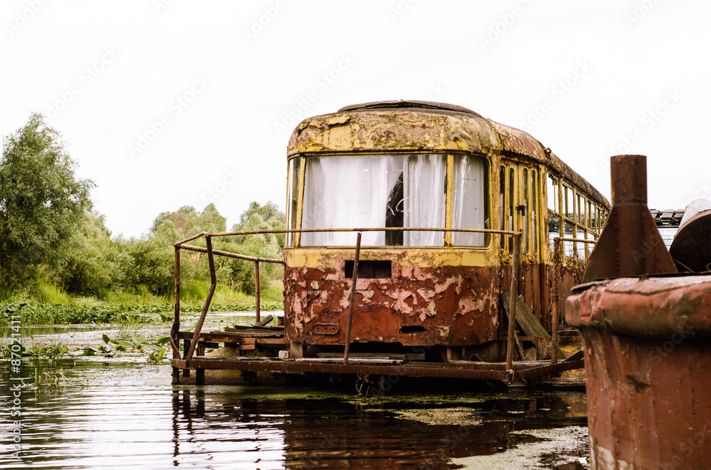 Rusty tram in Chernobyl, Alienation Zone, Ukraine Rusty tram in Chernobyl, Alienation Zone, Ukraine