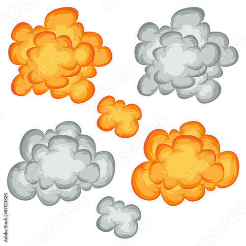 Comic Book Explosion, Clouds And Smoke Set