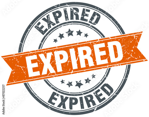 expired round orange grungy vintage isolated stamp